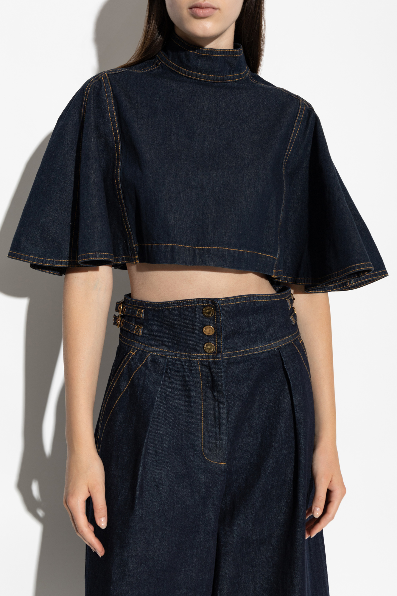Zimmermann Denim top with stand-up collar | Women's | Vitkac